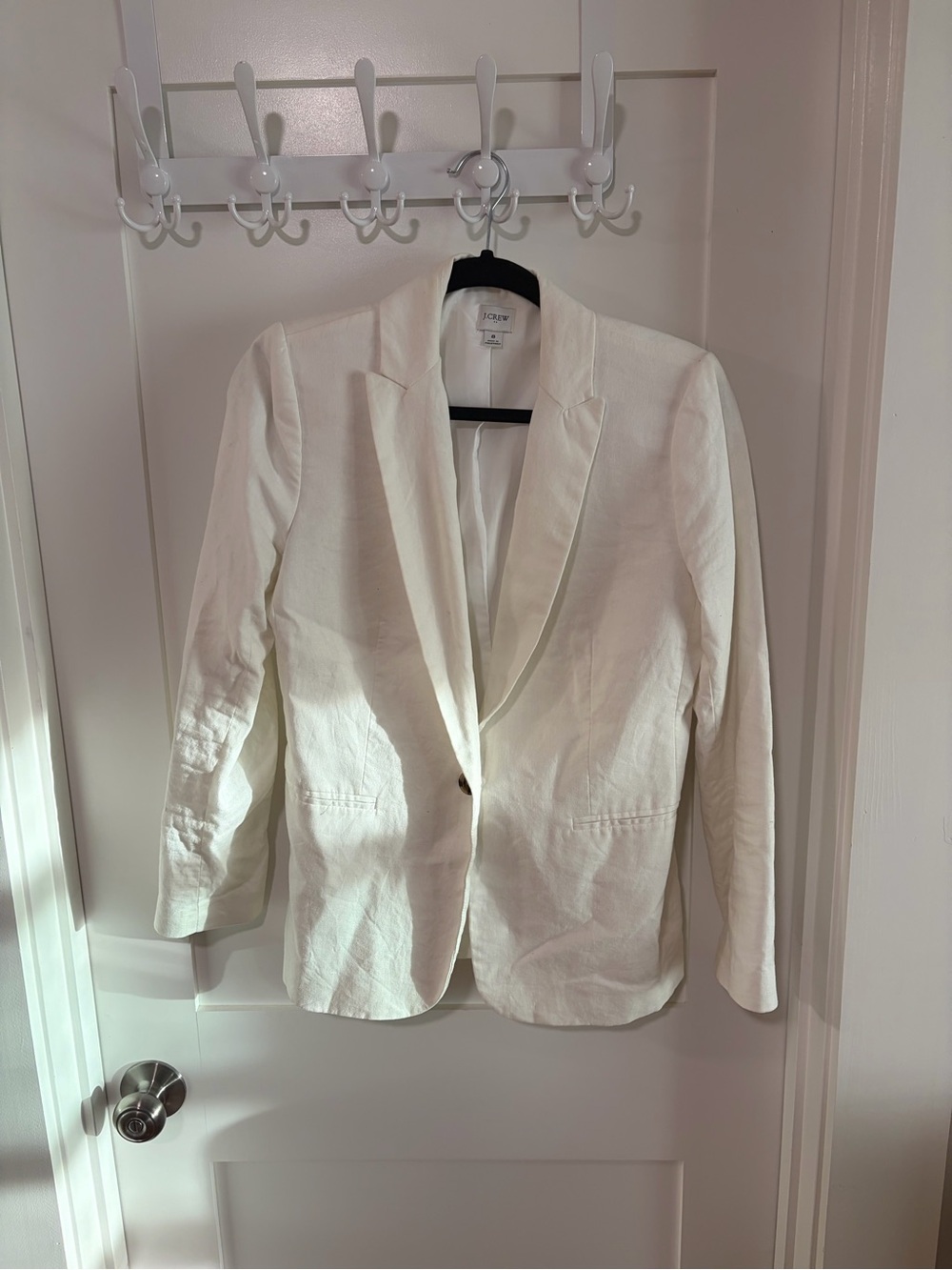 J. Crew Cream Single-Button Tailored Blazer